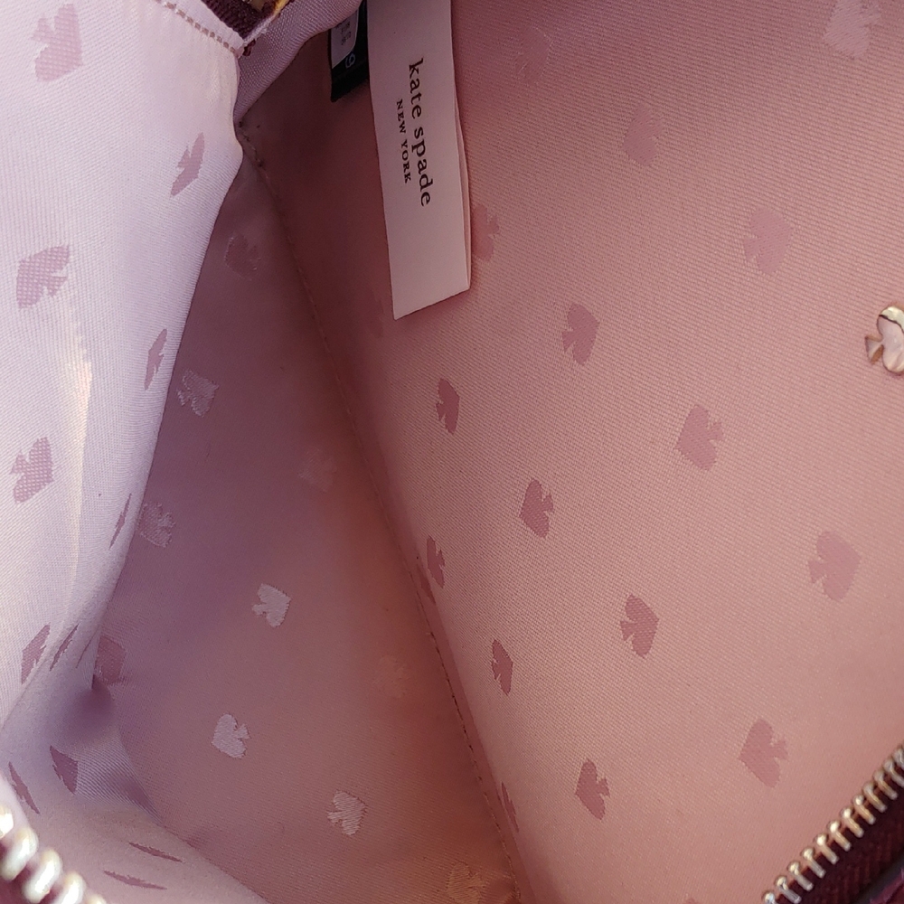 Kate Spade New York Mini Caden Carter Leather Women's Backpack Bag in Burgundy - Picture 12 of 16